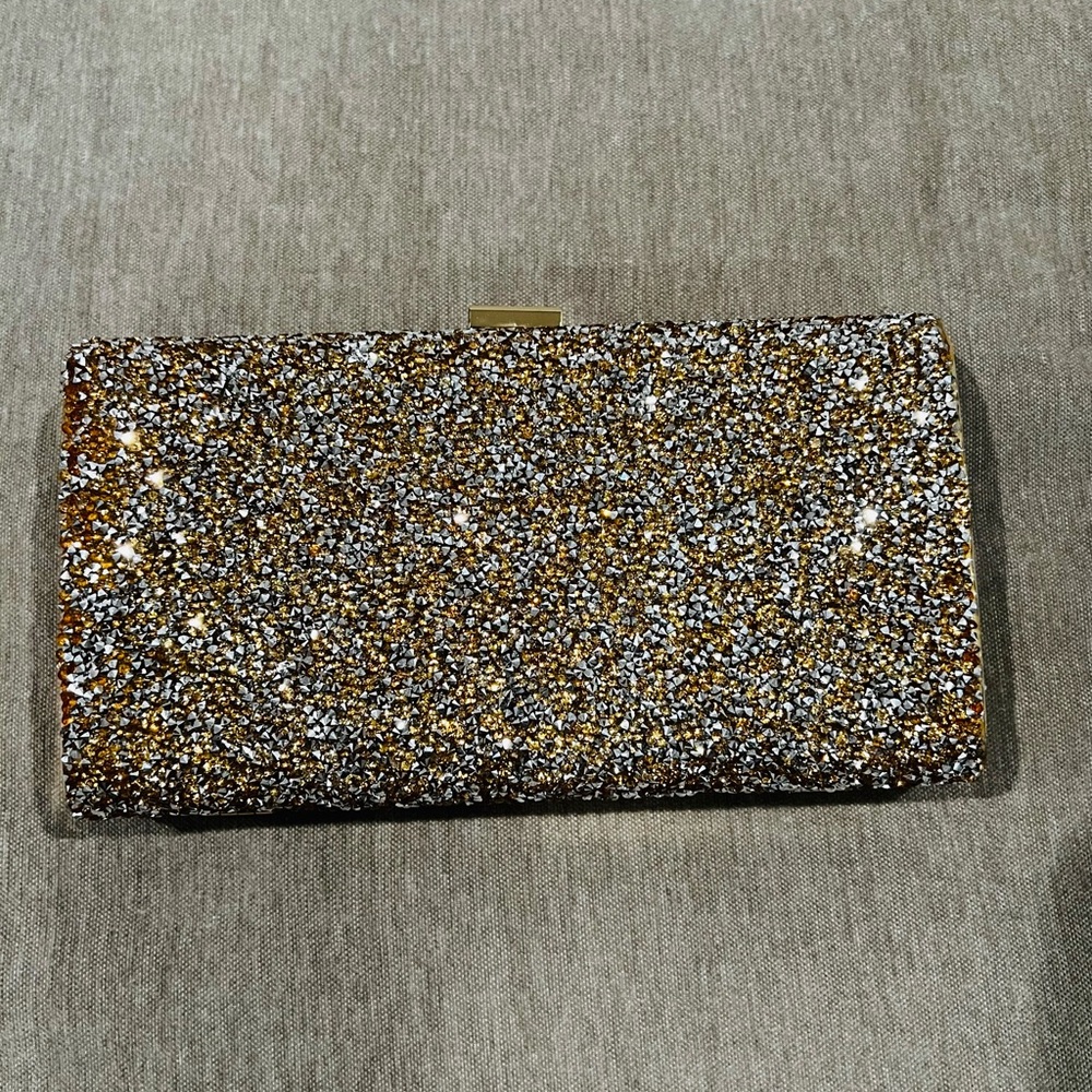 Gold and Silver Glitter Clutch